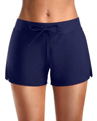 Pinup Fashion Badeshorts für Damen, Strandhose, Bademode, Tankini, Boy-Shorts, Boardshort mit Futter, Marineblau, 4X-Large von Pinup Fashion