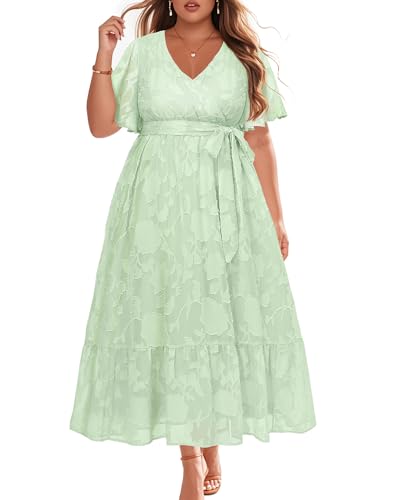 Pinup Fashion Kleider in Übergröße für Hochzeitsgäste – Cocktailkleid 2025, halbformell, Sommer-Wickelkleid, V-Ausschnitt, Maxikleid, Salbeigrün, 50 Mehr Pinup Fashion Kleider in Übergröße für Hochzeitsgäste – Cocktailkleid 2025, halbformell, Sommer-Wickelkleid, V-Ausschnitt, Maxikleid, Salbeigrün, 50 Mehr von Pinup Fashion