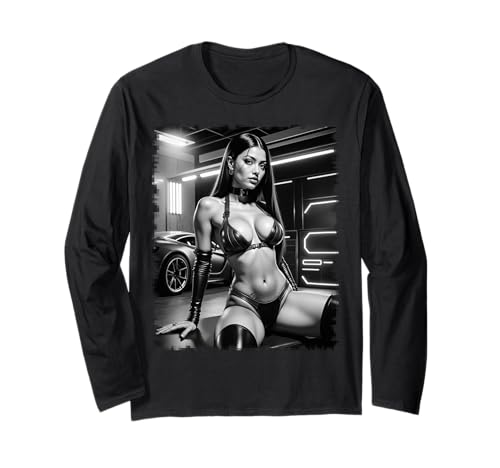 Pinup Girls und exotische Autos - Sexy Latina Bikini Modell BW Langarmshirt Pinup Girls und exotische Autos - Sexy Latina Bikini Modell BW Langarmshirt von Pinup Girls and Exotic Cars Shirts by NSPART