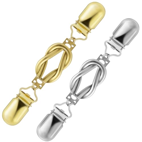 Pinyenr 2 Stück Cardigan Clip Waist Clip Strickjacken Clips Kleider Clip Pullover Clips Schal Clips Clips für Kleidung Golden and Silber Pinyenr 2 Stück Cardigan Clip Waist Clip Strickjacken Clips Kleider Clip Pullover Clips Schal Clips Clips für Kleidung Golden and Silber von Pinyenr