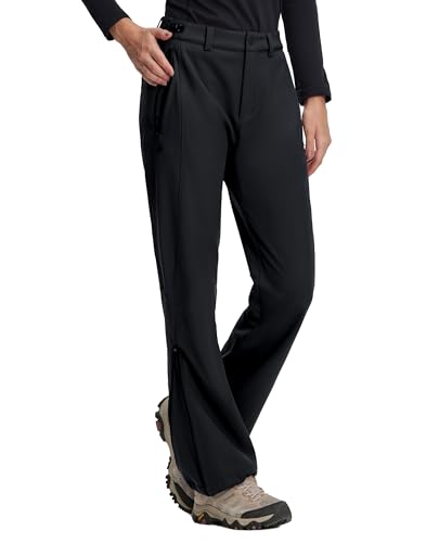 Damen Softshell-Skihose – Wasserdicht, Winddicht & gefüttert für Winter-Sport & Wandern (Black;L) von Pioneer Camp