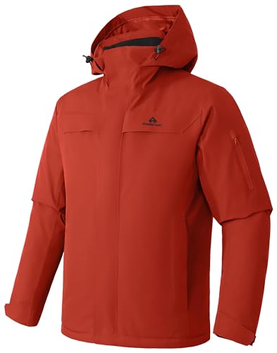 Herren Skijacke Wasserdicht Warm Atmungsaktiv Snowboardjacke Winterjacke mit Kapuze Outdoorjacke Orangerot Größe:XXL Herren Skijacke Wasserdicht Warm Atmungsaktiv Snowboardjacke Winterjacke mit Kapuze Outdoorjacke Orangerot Größe:XXL von Pioneer Camp