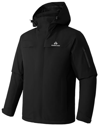 Herren Skijacke Wasserdicht Warm Atmungsaktiv Snowboardjacke Winterjacke mit Kapuze Outdoorjacke Schwarz Größe:XXL Herren Skijacke Wasserdicht Warm Atmungsaktiv Snowboardjacke Winterjacke mit Kapuze Outdoorjacke Schwarz Größe:XXL von Pioneer Camp