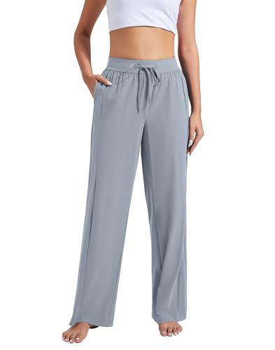 Pioneer Camp Damen Hose Weit Lang Jogginghose Damen mit UPF100+ Sonnenschutz Leicht Atmungsaktiv Stretch Bund mit Kordelzug Taschen（Grey；M） von Pioneer Camp