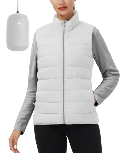 Pioneer Camp Damen Weste Leicht Stehkragen Steppweste Winter Ärmellos Warm Winterweste mit Reissverschluss und Taschen Weiß S von Pioneer Camp