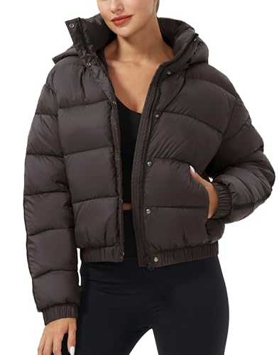 Pioneer Camp Damen Winterjacke Puffer 3/4 Jack Mitteldick Cropped Jacket Kurz Wasserabweisende Daunenjacke mit Kapuzen Braun M von Pioneer Camp