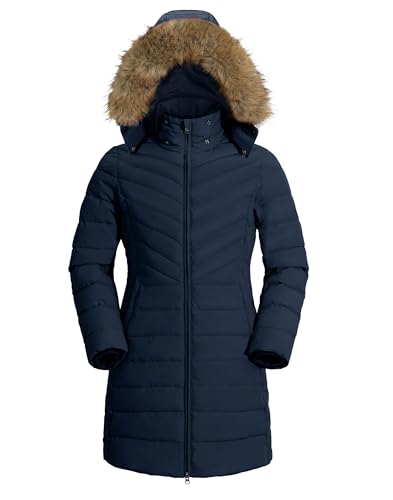 Pioneer Camp Wintermantel Damen Lang Warm Steppmantel Wasserdicht Winterjacke Mantel Damen Winter mit Abnehmbarer Kunstpelzkragen Navy Blau XXL Pioneer Camp Wintermantel Damen Lang Warm Steppmantel Wasserdicht Winterjacke Mantel Damen Winter mit Abnehmbarer Kunstpelzkragen Navy Blau XXL von Pioneer Camp