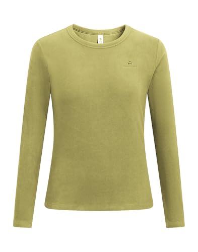 Pioneer Camp Funktionsshirt Damen Langarm, Thermo Unterhemd mit Rundhalsausschnitt, Atmungsaktiv & Wärmeisolierend, Leichtes Fleece Thermooberteil für Trekking, Camping & Freizeit(Golden Olive;XL) von Pioneer Camp