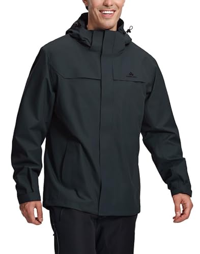 Pioneer Camp Hardshelljacke Herren Atmungsaktiv Regenjacke Wasserdicht Outdoorjacke mit Verstellbaren BüNdchen für Trekking（Dark Grey;M von Pioneer Camp