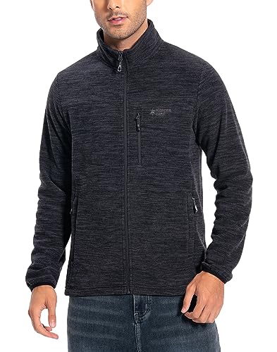 Pioneer Camp Herren Fleecejacke Full Zip Outdoor Polar Leicht Winddicht Jacke mit Reißverschluss Dark Grau L von Pioneer Camp