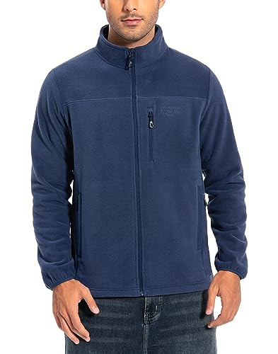 Pioneer Camp Herren Fleecejacke Full Zip Outdoor Polar Leicht Winddicht Jacke mit Reißverschluss Dunkleblau S von Pioneer Camp