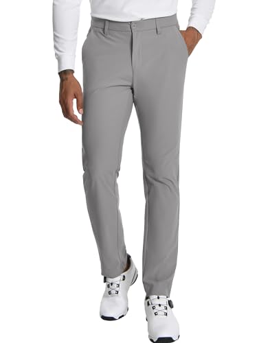 Pioneer Camp Herren Golfhose Stretch Atmungsaktiv Elastischer Bund Lang Golf Pants mit Funktionelle Taschen Grau Grey Größe:40 von Pioneer Camp