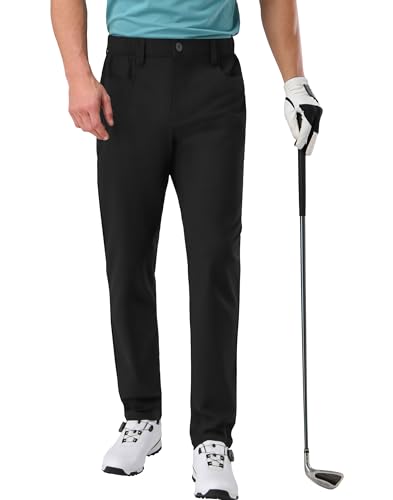 Pioneer Camp Herren Golfhose Stretch Atmungsaktiv Lang Golf Pants mit Elastischer Bund und 3 Funktionelle Taschen Schwarz Größe:40 von Pioneer Camp