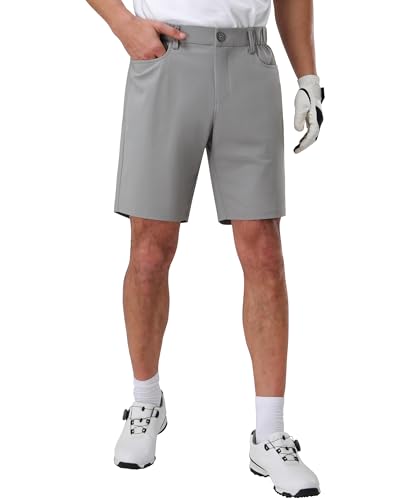Elegante Chino Shorts Herren - Polyester Golf Bermudashorts mit 2-Wege-Stretch & Schnelltrocknung (3 Taschen) - Sportlich & Alltagstauglich Grau Größe:32 von Pioneer Camp
