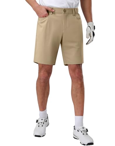 Pioneer Camp Atmungsaktive Golfhose Herren Kurz - Chino Shorts mit Schnelltrocknung & 2-Wege-Elastizität - Bequeme Bermudashorts mit 3 Taschen für Golf & Outdoor Khaki Größe:38 von Pioneer Camp