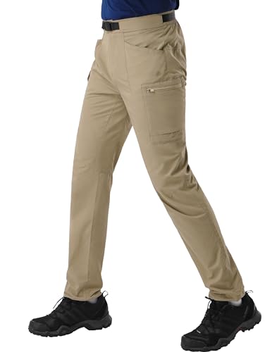 Pioneer Camp Herren Leicht Wanderhose Freizeithose Trekkinghose Cargohose Atmungsaktiv Outdoorhose Herren mit Taschen Khaki XL von Pioneer Camp