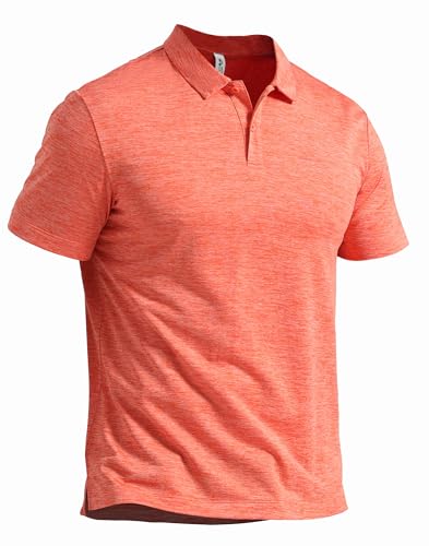 Pioneer Camp Herren Polo aus Stretch-Material - Optimale Feuchtigkeitsableitung - Bequeme Slim Fit Passform - Klassisches Design mit Knopfverschluss(Orange/L) von Pioneer Camp