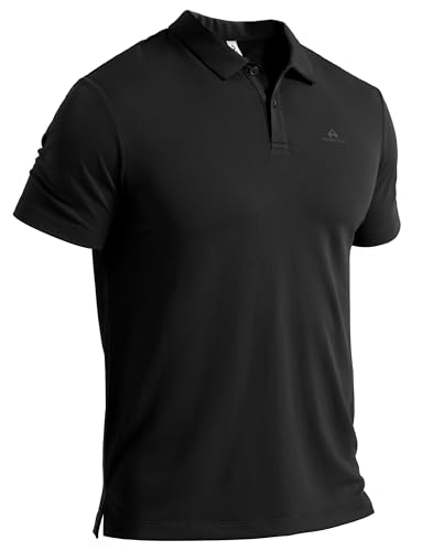 Pioneer Camp Herren Poloshirt Kurzarm - Atmungsaktiv & Schnelltrocknend mit 4-Wege-Stretch, UPF 50+ Sonnenschutz - Hochwertiges Funktionsshirt(Schwarz/L) von Pioneer Camp