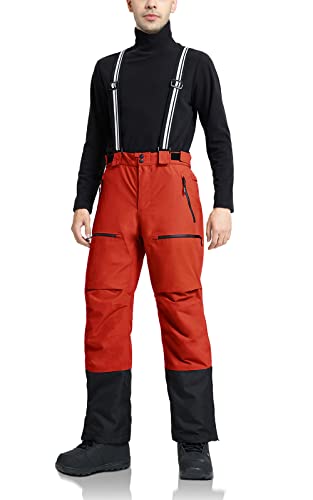 Pioneer Camp Herren Skihose Gefüttert Hosenträger Ski Hosen Schneehose Snowboardhose Outdoorhose Orange Rot L von Pioneer Camp