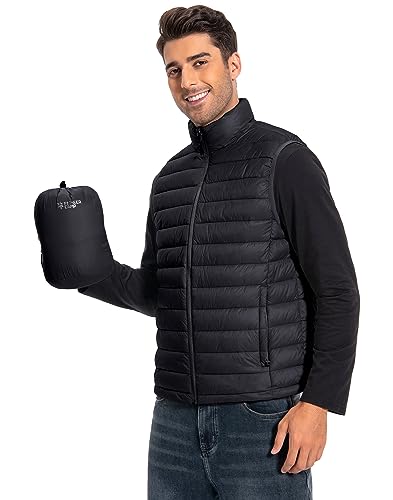 Pioneer Camp Herren Steppjacke Wasserdichte Westen Verstaubare Leichte (Black;XL) von Pioneer Camp