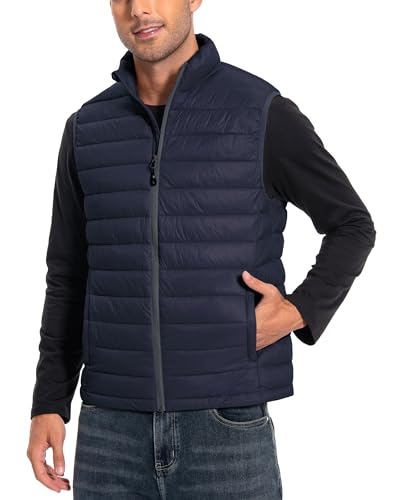 Pioneer Camp Herren Steppweste Leicht Packbare Pufferweste Outdoor Sportweste Warm Wasserabweisend Übergangsjacke Herren Weste(Navy;L) von Pioneer Camp