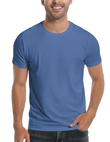 Pioneer Camp Herren-T-Shirt aus Bambus, ultraweich, weiß, einfarbig, T-Shirts für Herren, kühlend, Rundhalsausschnitt, lässiges Basic-T-Shirt, A-Indigoblau, XL von Pioneer Camp