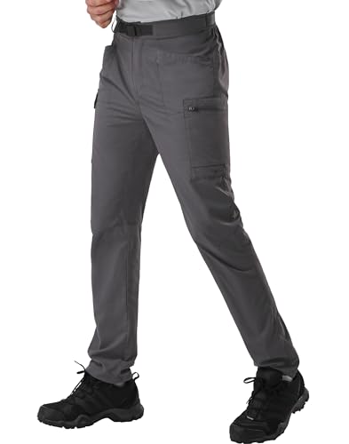 Pioneer Camp Herren Leicht Wanderhose Freizeithose Trekkinghose Cargohose Atmungsaktiv Outdoorhose Herren mit Taschen Grau M von Pioneer Camp