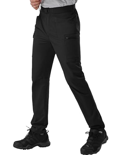 Pioneer Camp Herren Leicht Wanderhose Freizeithose Trekkinghose Cargohose Atmungsaktiv Outdoorhose Herren mit Taschen Schwarz L von Pioneer Camp