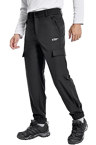 Pioneer Camp Herren Wanderhose Wasserdicht Atmungsaktive Trekkinghose Outdoorhose Stretch Sommer Outdoor Hose mit 6 Taschen Schwarz XL von Pioneer Camp