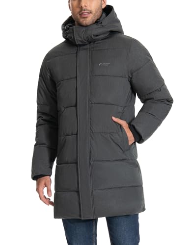 Pioneer Camp Herren Winterjacke Lang Winddicht Wasserdicht Warme Daunenjacke Winter Outdoor Parka Jacke mit Kapuze Granit XXL von Pioneer Camp