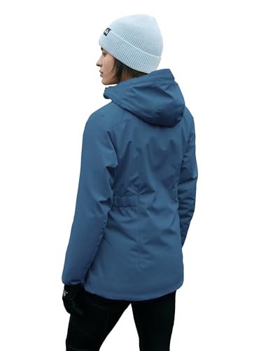 Pioneer Camp Regenjacke Damen Softshelljacke Wasserdicht Atmungsaktiv mit Kapuze, Warm mit Kuscheligem Fleece-Innenfutter,Übergangsjacke Schlanke Passform Winter Outdoor von Pioneer Camp