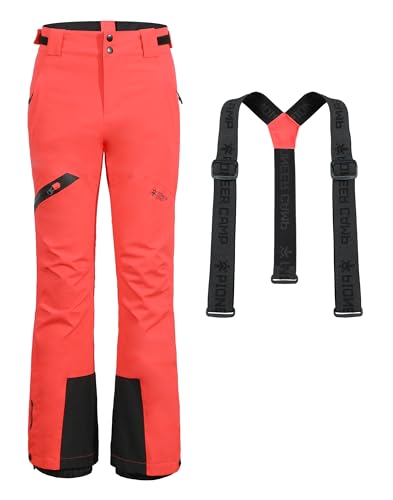 Pioneer Camp Skihose Damen Schneehose Abnehmbaren Hosenträgern Outdoorhose Damen Wasserdicht Winddichte Verschweißte Nähte Schneefang Snowboardhose Softshellhose Funktionshose Neon-Coral XXL Pioneer Camp Skihose Damen Schneehose Abnehmbaren Hosenträgern Outdoorhose Damen Wasserdicht Winddichte Verschweißte Nähte Schneefang Snowboardhose Softshellhose Funktionshose Neon-Coral XXL von Pioneer Camp