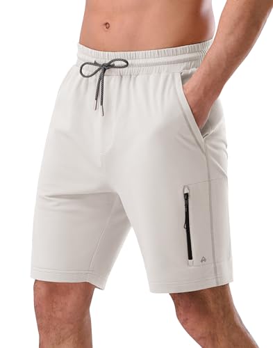 Pioneer Camp Sporthose Kurz Herren Jogginghose Männer Baumwolle mit Reißverschlusstasche Stoffhose Herren Sommer Casual Sweatshorts Freizeit-Shorts 7" Inch Knochen Weiß XXL von Pioneer Camp