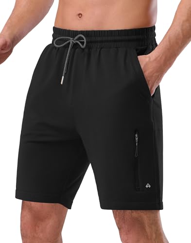 Pioneer Camp Sporthose Kurz Herren Jogginghose Männer Baumwolle mit Reißverschlusstasche Stoffhose Herren Sommer Casual Sweatshorts Freizeit-Shorts 7" Inch Schwarz XXL von Pioneer Camp