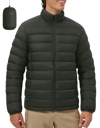 Pioneer Camp Steppjacke Herren – Leichte & Warme Übergangsjacke in Daunenjacken-Optik, Wasserdicht & Winddicht, Winterjacke Herren mit 4 Taschen, Packbar für Freizeit, Wandern & Reisen von Pioneer Camp
