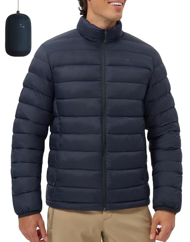 Pioneer Camp Steppjacke Herren – Leichte & Warme Übergangsjacke in Daunenjacken-Optik, Wasserdicht & Winddicht, Winterjacke mit 4 Taschen, Packbar für Freizeit, Wandern & Reisen von Pioneer Camp