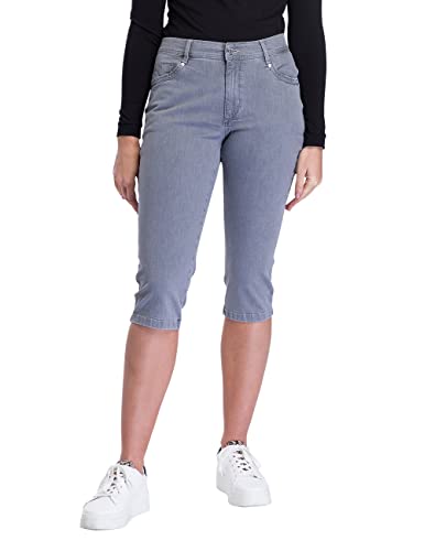 Pioneer Damen Betty-Capri Shorts, Grey Stonewash (9841), 52 von Pioneer