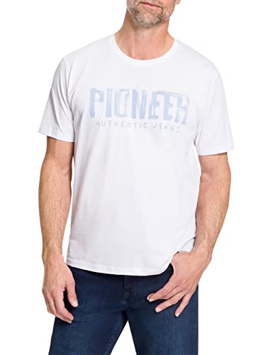 Pioneer Herren Crew Neck T-Shirt, Weiß, L von Pioneer