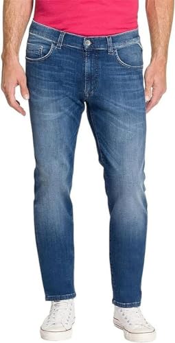 Pioneer Herren Hose 5 Pocket Stretch Denim Jeans, Ocean Blue Used Buffies, 32W / 30L von Pioneer