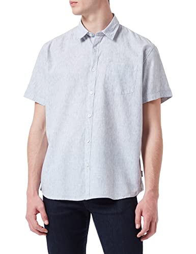 Pioneer Herren Kurzarm-Leinen Hemd, Stahl Melange, S von Pioneer