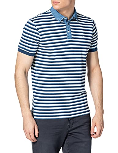 Pioneer Herren Polo-Shirt Streifen Indigo Polohemd, indigoblue, XL von Pioneer