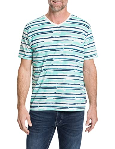 Pioneer Herren V-Neck T-Shirt, Lagoon Streifen, XXL von Pioneer