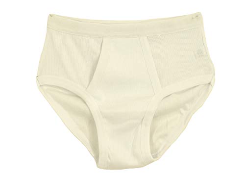 Piotrstrade 3 er Pack Herren Slip mit Eingriff und Doppelripp Retroslip Unifarben Männer Unterhosen Slip Unterwäsche aus Baumwolle Weiß, Weiß, 5 (M) von Piotrstrade