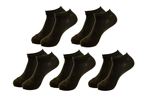 Piotrstrade 5 Paar Unisex Sneaker Socken ohne Naht aus Baumwolle Damen Herren Sneakersocken 35-38 39-42 und 43-46 Schwarz von Piotrstrade