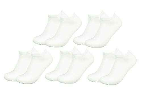 Piotrstrade 5 Paar Unisex Sneaker Socken ohne Naht aus Baumwolle Damen Herren Sneakersocken 35-38 39-42 und 43-46 Weiß von Piotrstrade