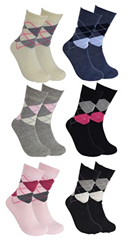 Piotrstrade 6 Paar Damen Socken ohne Gummi für Diabetiker Freizeit Socken aus Baumwolle Mehrfarbig, 36-38 von Piotrstrade