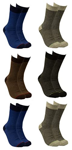 Piotrstrade 6 Paar Herren Socken 39-42 oder 43-46 aus Baumwolle Business Socken mit Streifen Muster von Piotrstrade