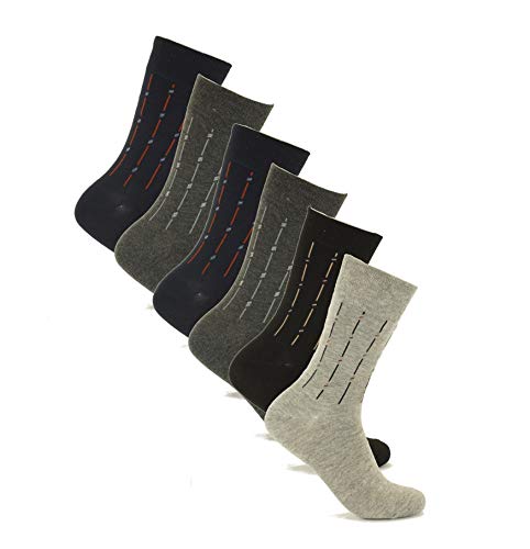 Piotrstrade 6 Paar Herren Socken ohne Gummi mit Muster Socken für Diabetiker ohne Gumizug 39-42 und 43-46 Business Socken aus Baumwolle mit Motiv mit Streifen Mehrfarbig von Piotrstrade