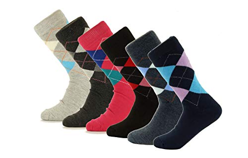 Piotrstrade 6 Paar Thermo Damen Socken für Diabetiker ohne Gummizug mit Muster warme Winter Business Socken aus Baumwolle von Piotrstrade