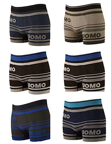 Piotrstrade 6 er Pack Herren Boxershorts Retroshorts mit Muster Männer Unterhosen Slip Unterwäsche in frischen Farben aus Baumwolle Uomo Boxershort (L) von Piotrstrade